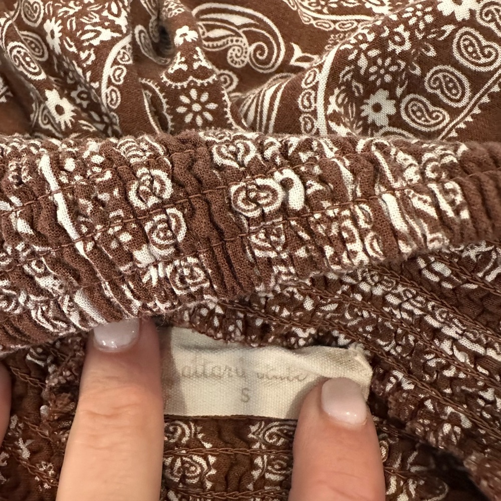 Brown and White Paisley Skirt